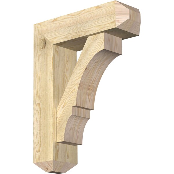 Ekena Millwork Balboa Craftsman Rough Sawn Bracket w/ Offset Brace, Douglas Fir, 8"W x 26"D x 34"H BKT0806X26X34BOA04RDF - main